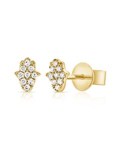 .06CT DIAMOND HAMSA STUD EARRINGS