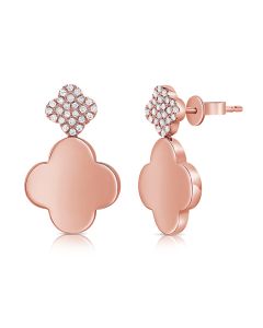 .15CT DIAMOND CLOVER DROP EARRINGS