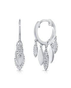 .38CT DIAMOND MARQUISE HUGGIE EARRINGS