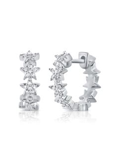 .13CT DIAMOND STAR HUGGIE EARRINGS