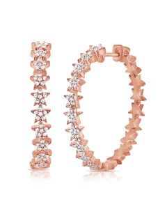 .33CT DIAMOND STAR HOOP EARRINGS