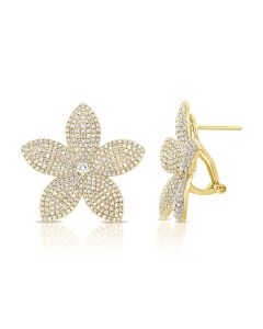 2.10CT DIAMOND FLOWER LEVERBACK EARRINGS