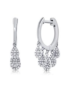 .38CT DIAMOND PAVE PEAR HUGGIE EARRINGS