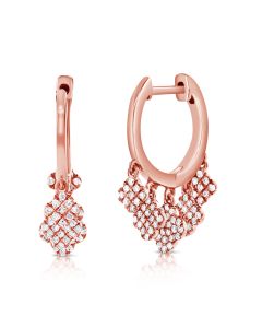 .35CT DIAMOND CLOVER HUGGIE EARRINGS