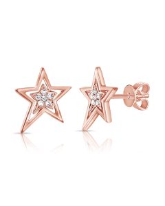 .04CT DIAMOND STAR STUD EARRINGS