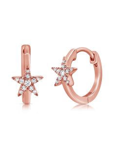 .14CT DIAMOND STAR HUGGIE EARRINGS