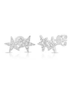 .23CT DIAMOND DOUBLE STAR STUD EARRINGS