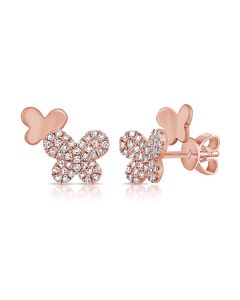 .19CT DIAMOND BUTTERFLY STUD EARRINGS