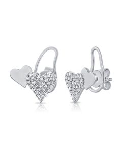 .19CT DIAMOND HEART STUD EARRINGS