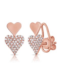 .19CT DIAMOND HEART STUD EARRINGS
