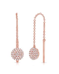 .19CT DIAMOND PAVE DISC THREADER EARRINGS