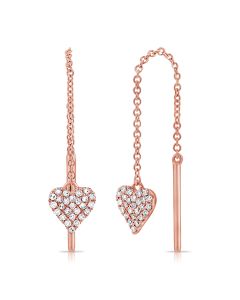 .17CT DIAMOND HEART THREADER EARRINGS