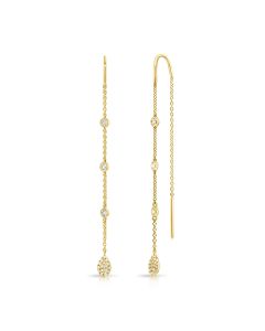 .21CT DIAMOND PEAR THREADER EARRINGS