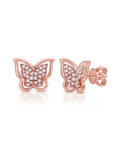 .14CT DIAMOND BUTTERFLY STUD EARRINGS