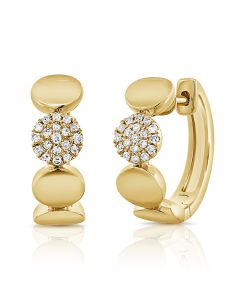 .12CT DIAMOND PAVE DISC HUGGIE EARRINGS
