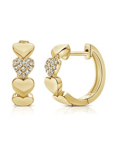 .10CT DIAMOND HEART HUGGIE EARRINGS