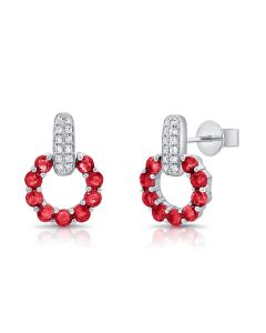 .75CT RUBY AND DIAMOND STUD EARRINGS