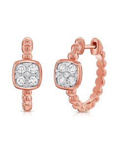 .30CT DIAMOND SQUARE BALL HUGGIE EARRINGS