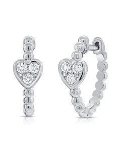.21CT DIAMOND HEART BALL HUGGIE EARRINGS