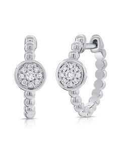 .14CT DIAMOND BALL HUGGIE EARRINGS