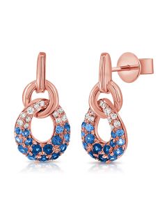 .43CT SAPPHIRE AND DIAMOND DROP EARINGS