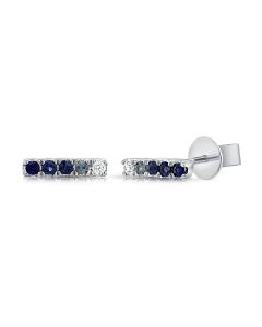 .16CT SAPPHIRE AND DIAMOND STUD EARRINGS