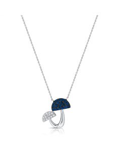 0.39CT SAPPHIRE AND DIAMOND MUSHROOM PENDANT NECKLACE