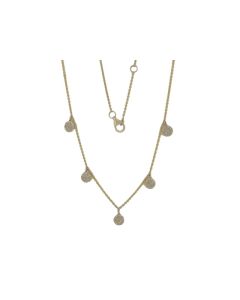 .28CT DIAMOND PAVE DISC STATION NECKLACE