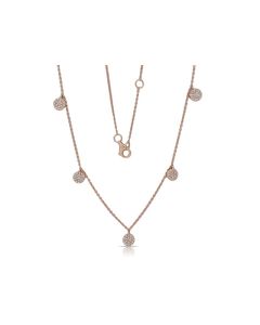 .28CT DIAMOND PAVE DISC STATION NECKLACE