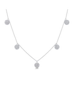 .43CT DIAMOND PAVE DISC STATION NECKLACE