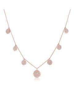 .68CT DIAMOND PAVE DISC STATION NECKLACE
