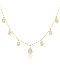 .54CT DIAMOND PEAR STATION NECKLACE