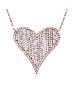 .86CT DIAMOND ELONGATED HEART PENDANT NECKLACE