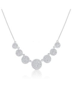 .68CT DIAMOND PAVE DISC STATION NECKLACE
