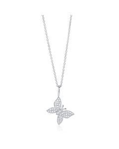 .14CT DIAMOND BUTTERFLY PENDANT NECKLACE