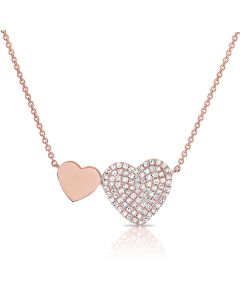 .25CT DIAMOND DOUBLE HEART PENDANT NECKLACE