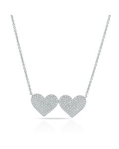 .51CT DIAMOND DOUBLE HEART PENDANT NECKLACE