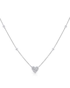 .18CT DIAMOND HEART PENDANT NECKLACE