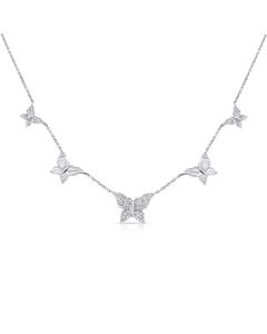 .42CT DIAMOND BUTTERFLY STATION NECKLACE
