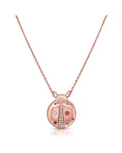 .14CT RAINBOW COLOR AND DIAMOND PENDANT NECKLACE