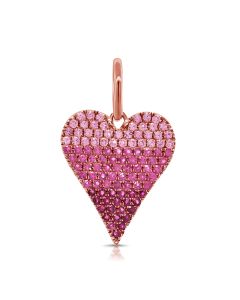 .82CT PINK SAPPHIRE HEART PENDANT