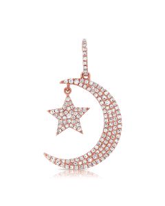 .40CT DIAMOND MOON AND STAR PENDANT