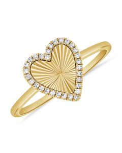 0.09CT DIAMOND FLUTED HEART RING