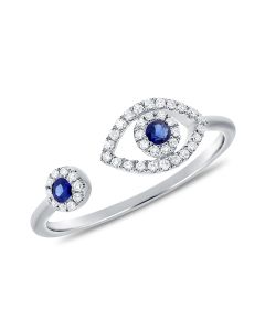 .25CT SAPPHIRE AND DIAMOND EVIL EYE WRAP RING