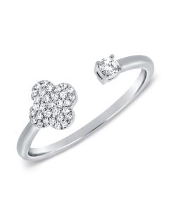.16CT DIAMOND PAVE CLOVER WRAP RING