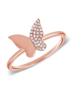 .08CT DIAMOND BUTTERFLY RING