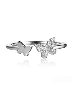 .09CT DIAMOND BUTTERFLY WRAP RING
