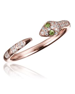 .12CT GREEN GARNET AND DIAMOND WRAP RING