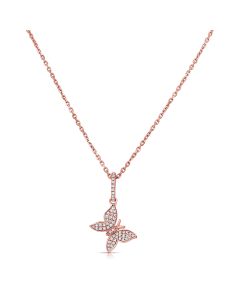 .17CT DIAMOND BUTTERFLY PENDANT NECKLACE