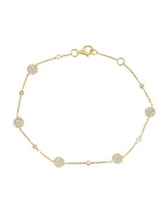 .35CT DIAMOND PAVE DISC CHAIN BRACELET